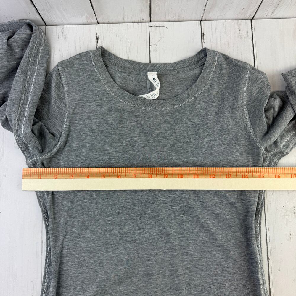 Lululemon Heathered Medium Grey Karma Long Sleeve Slim Top Vitasea W3B53S Size 6 - Picture 10 of 13